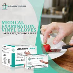 img 1 attached to 🧤 Powder Free & Latex Free London Labs Clear Vinyl Gloves - Disposable, Food Safe