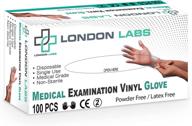 🧤 powder free & latex free london labs clear vinyl gloves - disposable, food safe logo