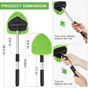 img 2 attached to 🚗 2 Packs Windshield Cleaner with Detachable Handle, 6 Reusable Microfiber Pads, 2 Spray Bottles - Perfect Car Window Cleaning Tool for Interior & Exterior - Car Cleanser Brush Kit