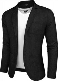 img 4 attached to COOFANDY Men'S Casual Blazers Cotton Slim Fit Sport Coats Lightweight Two Button Suit Jackets