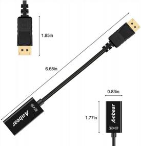 img 3 attached to 🖥️ Anbear DisplayPort 1.2 to HDMI Adapter: Connect Displays in 4K@30HZ (Male to Female) for Desktops and Laptops - Gold Plated HDMI Converter