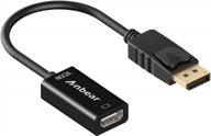 🖥️ anbear displayport 1.2 to hdmi adapter: connect displays in 4k@30hz (male to female) for desktops and laptops - gold plated hdmi converter logo