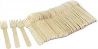 pack of 100 all-natural, biodegradable wooden forks - eco-friendly party disposable cutlery at 160 mm length logo
