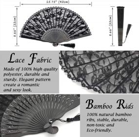 img 3 attached to Add A Touch Of Elegance With OMyTea® Sexy Lace Hand Fans - Perfect Gift For Any Occasion!