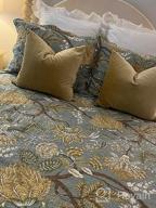 img 1 attached to Queen Size Reversible Floral Printed Quilted Bedspread With Shams - Travan 3-Piece Lightweight Coverlet Set For All Seasons In Yellow Flower Design review by Chris Burks