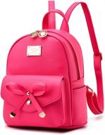 mikty leather backpacks convertible shoulder women's handbags & wallets ~ fashion backpacks logo