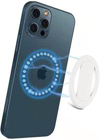 img 2 attached to 📱 Slim Magnetic Phone Holder with Folding Stand, Detachable Grip, Elastic Silicone Finger Band, and Ring for Optimal Compatibility with All Smartphones