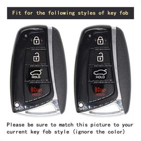 img 1 attached to TANGSEN Smart Key Fob Cover: Hyundai Azera EQUUS Genesis Santa FE Sport 4 Button Keyless Entry Remote - Black Carbon Fiber Pattern ABS Silicone Rubber Luminous Black