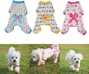 img 3 attached to 🐾 Purrfect Pet Dog Clothes: Pajamas Coat Jumpsuit, Now Available in 3 Colors and 4 Sizes!