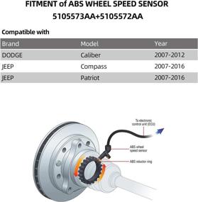 img 3 attached to 🚗 1 Set of Front Left and Right ABS Wheel Sensors Compatible with Dodge Caliber 2007-2012, Jeep Compass Patriot 2007-2016 | Seineca 5105573AA 5105573AB 5105572AA 5105572AB