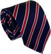 men's striped silk tie classic blue red jacquard woven formal necktie logo