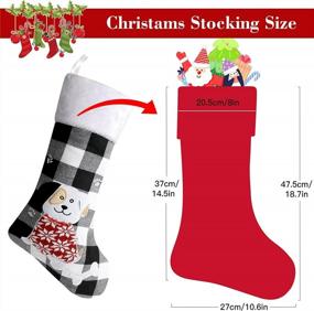 img 2 attached to Set Of 4 Buffalo Plaid Christmas Stockings For Festive Xmas Décor By Shareconn