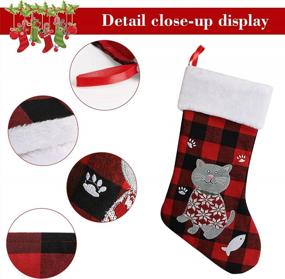 img 1 attached to Set Of 4 Buffalo Plaid Christmas Stockings For Festive Xmas Décor By Shareconn
