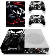 xbox one s/slim console vinyl decal skin stickers cover with 2 controllers - vanknight logo