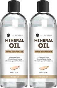 img 4 attached to 🔪 Kate Naturals Mineral Oil for Cutting Board - Food Grade, 2-Pack (8oz) - Ideal for Kitchen, Knives, Butcher Block, Stainless Steel, Wood