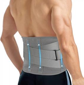 img 4 attached to Relieve Lower Back Pain With Our Breathable Back Brace For Men And Women, Ergonomic Design With Lumbar Pad And Effective Relief For Herniated Disc And Sciatica