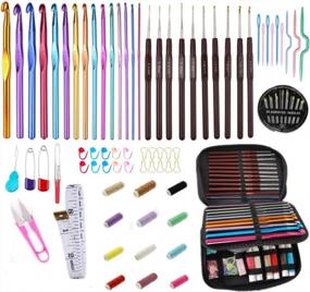 img 4 attached to Complete 100-Piece Crochet Hook Set With Aluminum And Lace Hooks, Plus Accessories For Your Sewing Projects