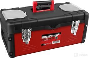 img 4 attached to MAXPOWER 17-inch Toolbox: Versatile Mix of Plastic Lid and Metal, Removable Tray and Handle for Efficient Storage