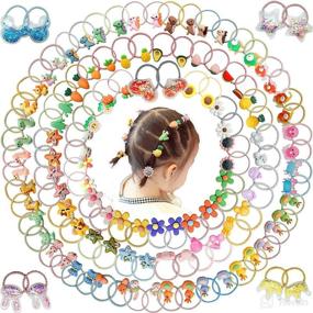 img 4 attached to 💖 Seamless Elastic Hair Rubber Bands - 120Pcs Cute Small Baby Hair Ties for Thin Hair - Hair Accessories for Baby Girls and Toddler Girls