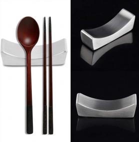 img 2 attached to 304 Stainless Steel Chopstick Holder Reusable Non-Stick Rest Spoon Fork Knife Holder For Home Restaurant