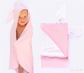 img 4 attached to 👶 Premium Baby Bath Towels with Unique Muslin Bag – 100% Organic Cotton, Soft & Luxurious, Includes Wooden Ring Toy | Perfect Baby Shower Gift, Ideal for both Boys and Girls