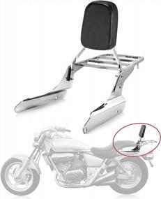 img 4 attached to PSLER Backrest Sissy Bar With Luggage Rack Backrest Pad For Shadow VT600 VLX600 1999-2008