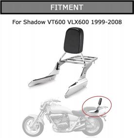 img 3 attached to PSLER Backrest Sissy Bar With Luggage Rack Backrest Pad For Shadow VT600 VLX600 1999-2008