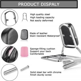 img 2 attached to PSLER Backrest Sissy Bar With Luggage Rack Backrest Pad For Shadow VT600 VLX600 1999-2008