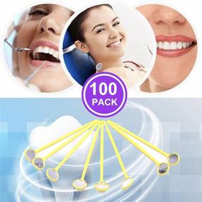 img 1 attached to TENFLY 100Pcs Одноразовые стоматологические зеркала для рта Оральное стоматологическое зеркало Пластиковый стоматологический инструмент (желтый)