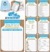 get ready to party with neatz baby shower games for boys - massive set of 7 games (240 cards) in blue mason jar design! logo