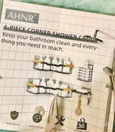 img 1 attached to 4 Pack Black AHNR Adhesive Corner Shower Caddy With Toothbrush And Soap Holder - Rustproof And Drill-Free Shower Storage Organizer For Bathroom review by Don Barbee
