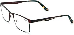 img 3 attached to 👓 Stylish Men's Premium Rectangle Stainless Steel Reading Glasses - Large Metal Reader for Optimal Vision