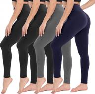 4 pack high waisted leggings for women - slimming yoga pants for workout, running & plus size | campsnail logo