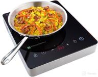 home pro portable induction cooktop rwt0095 - 1800w (120v) countertop induction cooker with digital temperature display - ideal for home and rv cooking - restaurantware+ logo