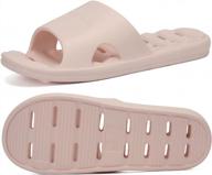 women's non-slip shower shoes: comfy & durable for college dorms, indoor/outdoor use logo