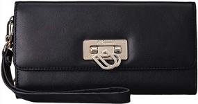 img 4 attached to Women'S Flip Lock Calfskin Leather Wristlet Wallet By UScarmen