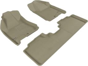 img 4 attached to Custom Fit All-Weather Floor Mats for Cadillac SRX 2010-2016, 3D MAXpider L1CD00801502 Kagu Series Car Floor Liners (1st & 2nd Row, Tan)