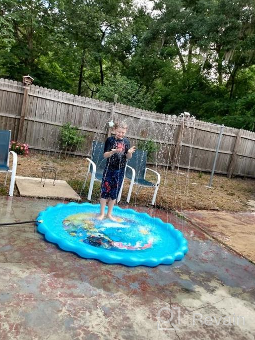 img 1 attached to Beat The Heat With Mademax Upgraded 79" Splash Pad - Summer Fun Water Toys For Kids! review by Brian Barnes