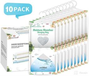 img 3 attached to CANAGER 10-Pack Hanging Moisture Absorber Bags - Dehumidifier for Closet, Bedroom, and Kitchen - Fragrance-Free, Absorb 12.5OZ Moisture