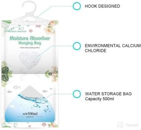 img 2 attached to CANAGER 10-Pack Hanging Moisture Absorber Bags - Dehumidifier for Closet, Bedroom, and Kitchen - Fragrance-Free, Absorb 12.5OZ Moisture