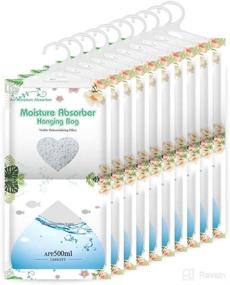 img 4 attached to CANAGER 10-Pack Hanging Moisture Absorber Bags - Dehumidifier for Closet, Bedroom, and Kitchen - Fragrance-Free, Absorb 12.5OZ Moisture