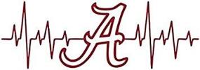 img 3 attached to 🏈 Peel and Stick Sticker - Alabama Football Heart Beat - Red - Decal Flags USA - Auto, Wall, Laptop, Cell, Truck Sticker for Windows, Cars, Trucks