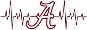 img 2 attached to 🏈 Peel and Stick Sticker - Alabama Football Heart Beat - Red - Decal Flags USA - Auto, Wall, Laptop, Cell, Truck Sticker for Windows, Cars, Trucks