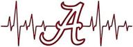 🏈 peel and stick sticker - alabama football heart beat - red - decal flags usa - auto, wall, laptop, cell, truck sticker for windows, cars, trucks логотип