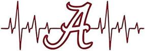 img 4 attached to 🏈 Peel and Stick Sticker - Alabama Football Heart Beat - Red - Decal Flags USA - Auto, Wall, Laptop, Cell, Truck Sticker for Windows, Cars, Trucks