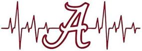 img 1 attached to 🏈 Peel and Stick Sticker - Alabama Football Heart Beat - Red - Decal Flags USA - Auto, Wall, Laptop, Cell, Truck Sticker for Windows, Cars, Trucks