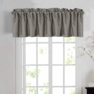 h.versailtex blackout linen textured thick curtain valances for kitchen / bathroom / laundry - (1 panel) privacy window valances for living rod pocket casual curtain 52x18 inch, taupe gray logo