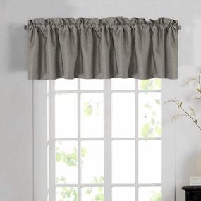 img 4 attached to H.VERSAILTEX Blackout Linen Textured Thick Curtain Valances For Kitchen / Bathroom / Laundry - (1 Panel) Privacy Window Valances For Living Rod Pocket Casual Curtain 52X18 Inch, Taupe Gray