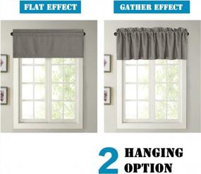 img 2 attached to H.VERSAILTEX Blackout Linen Textured Thick Curtain Valances For Kitchen / Bathroom / Laundry - (1 Panel) Privacy Window Valances For Living Rod Pocket Casual Curtain 52X18 Inch, Taupe Gray