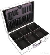 🔧 glotrends aluminum metal hard case toolboxes: sleek black home workshop storage box with adjustable dividers logo